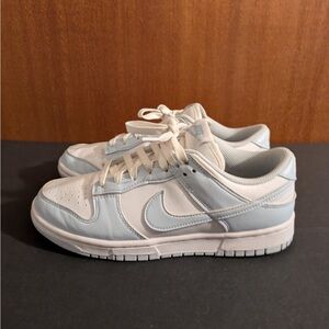 Nike Light Blue and White Dunk sneakers
